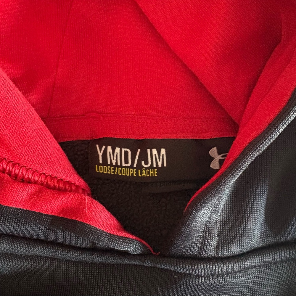 Under Armour Boys Black with Red Hoodie Youth Medium - Picture 3 of 4